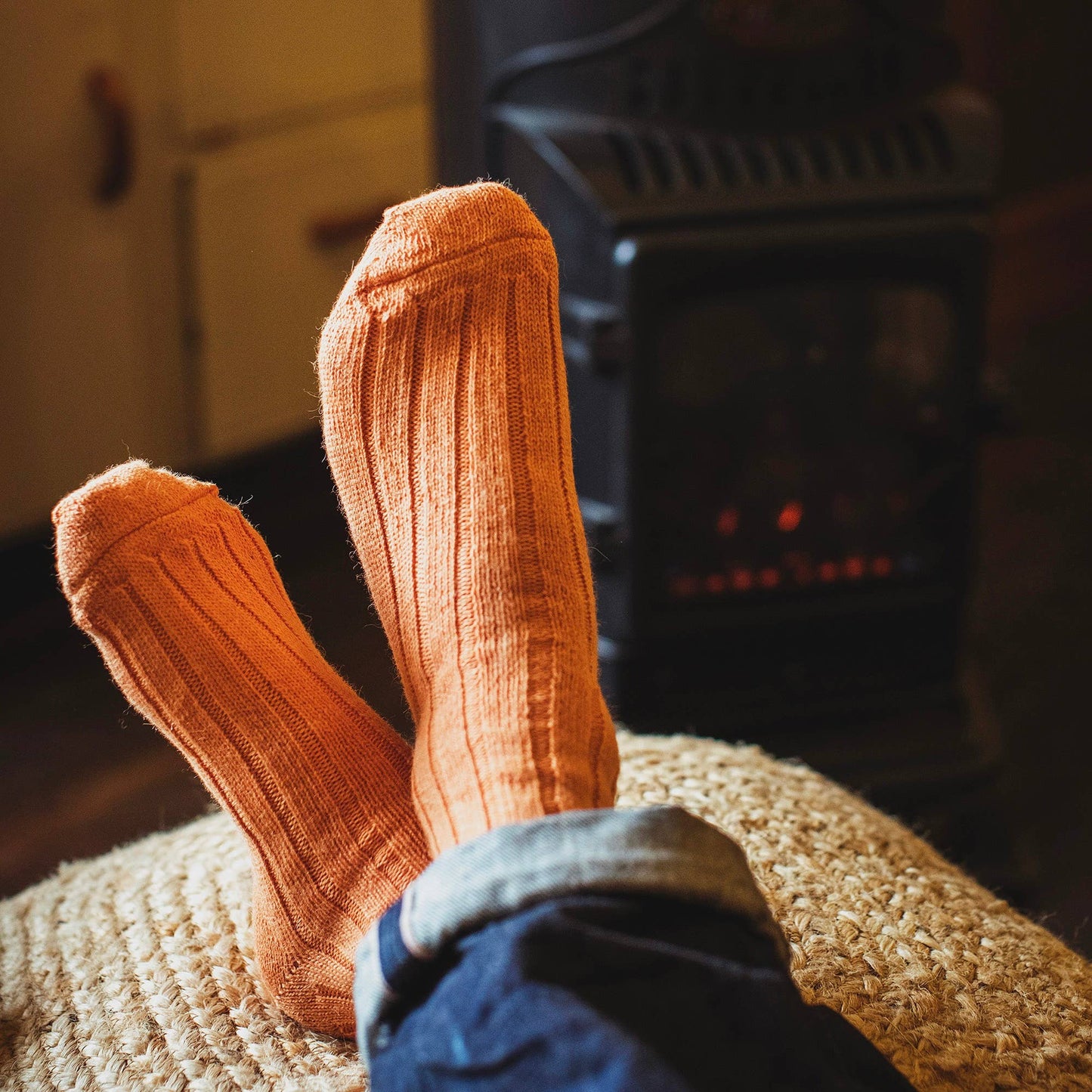 Moult - Alpaca Socks: Burnt Orange, Small (UK4-7)