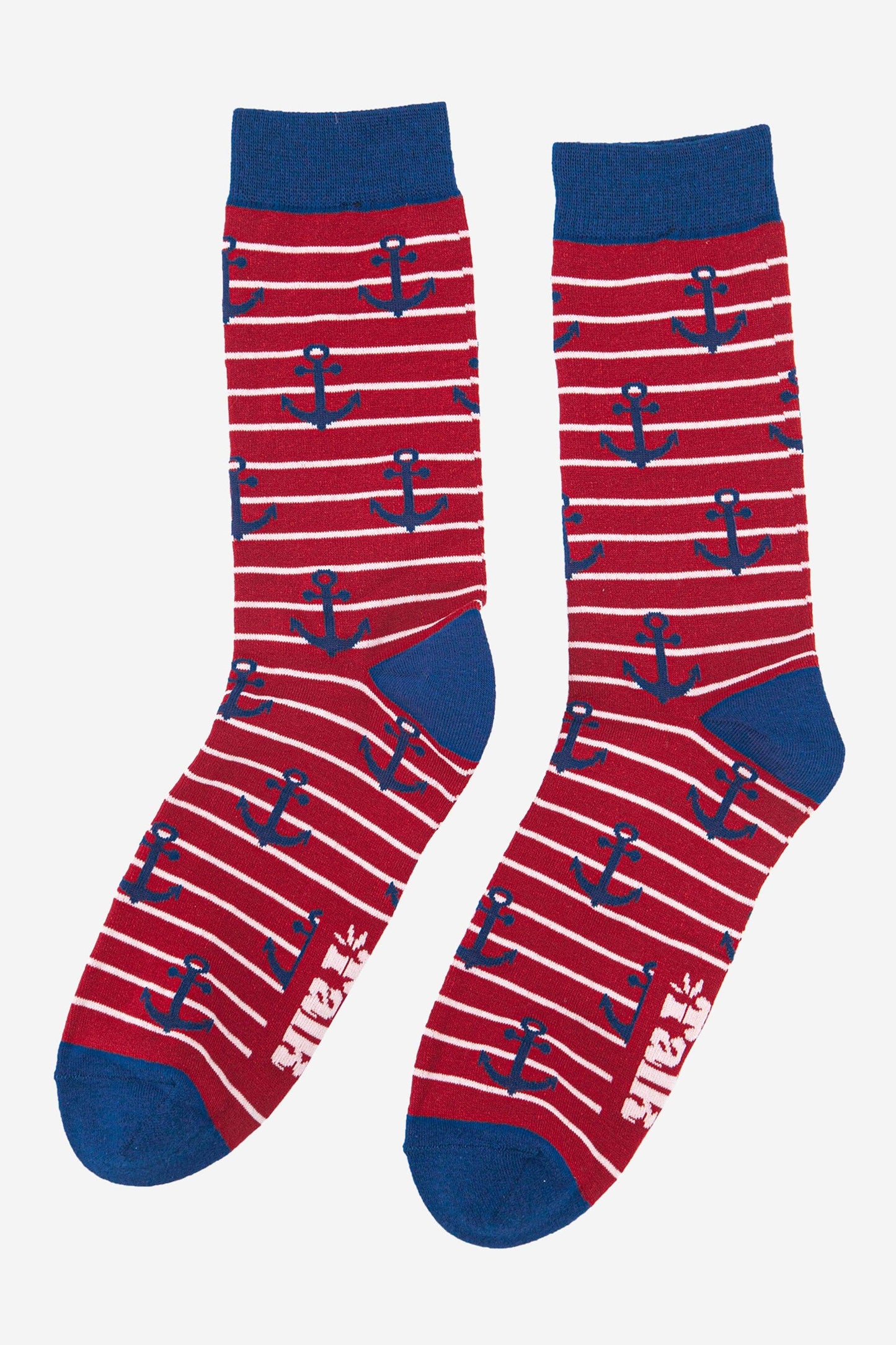 Sock Talk - Men's Anchor and Stripe Nautical Bamboo Socks