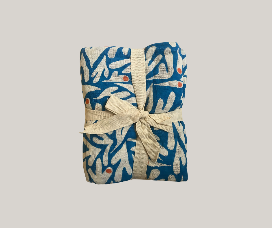 Solstice Stories - Large Organic Cotton Muslin Swaddle Blanket | Coconut Grove