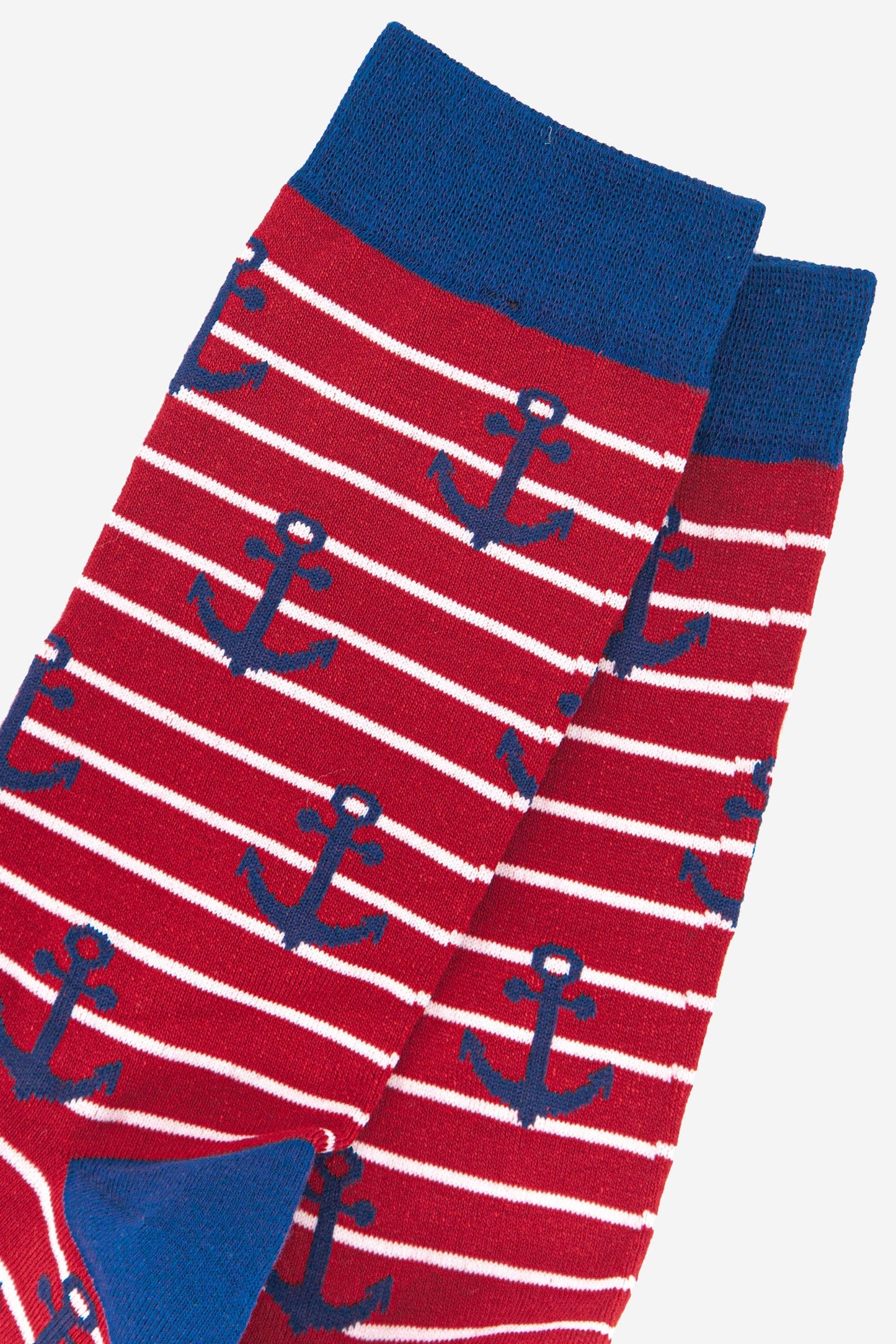 Sock Talk - Men's Anchor and Stripe Nautical Bamboo Socks