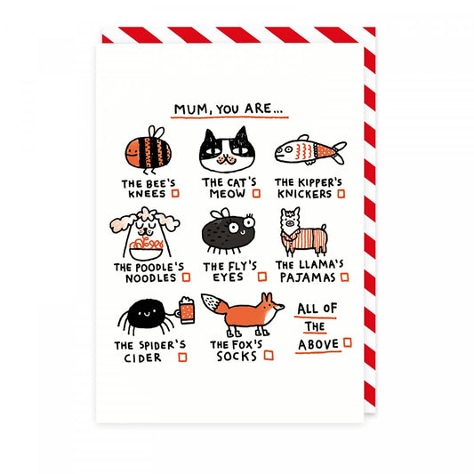 Ohh Deer UK + EU - Mum You Are (The Bees Knees) Greeting Card (681)