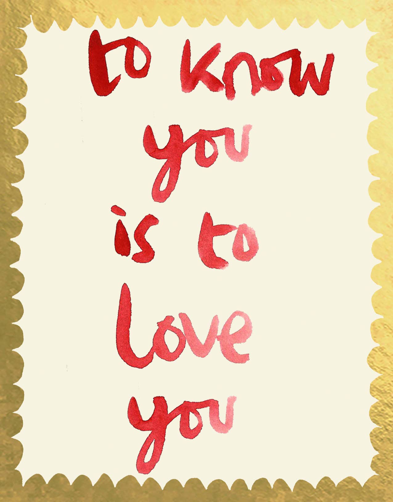 Poet and Painter - 'To Know You Is To Love You' Greetings Card - FP3445