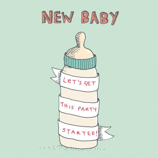 Poet and Painter - 'New Baby, Party Started' Greetings Card , FP167