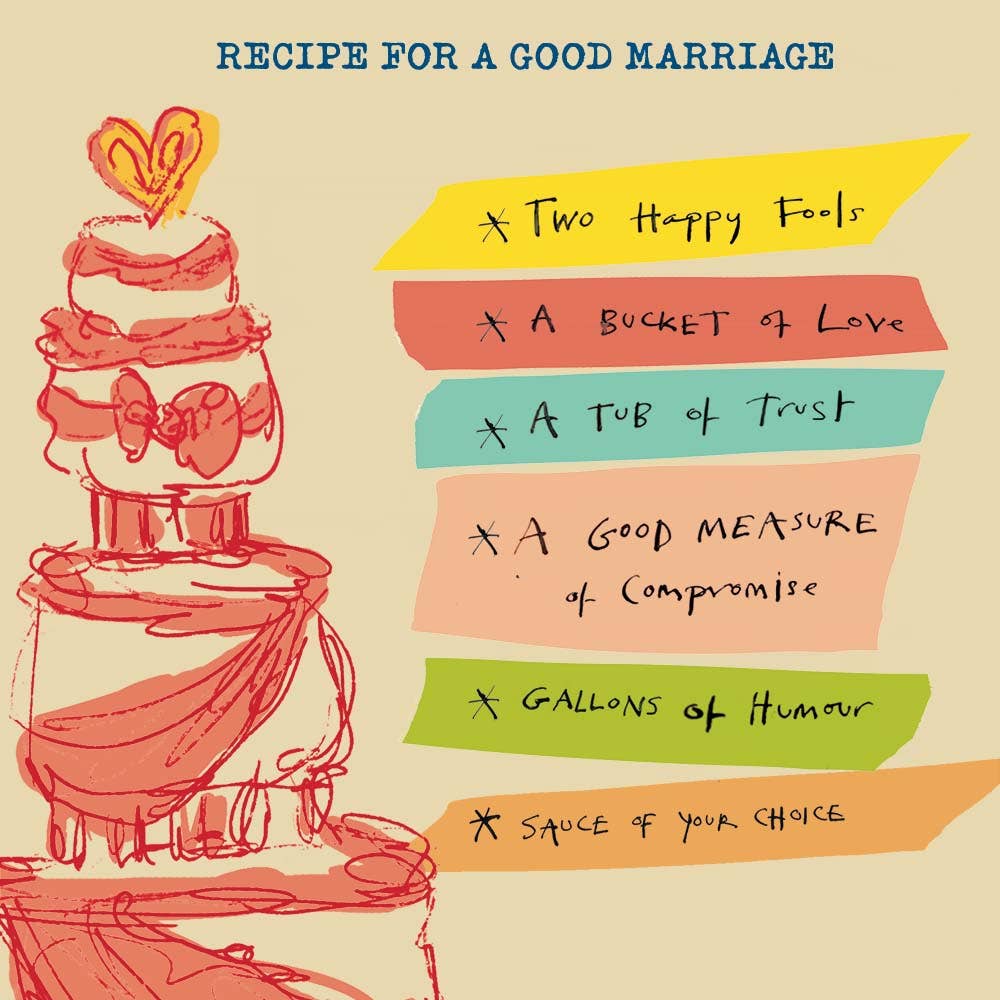 Poet and Painter - 'Recipe for a Good Marriage' Greetings Card , FP3014