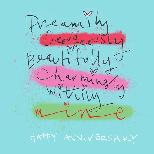 Poet and Painter - 'Mine, Happy Anniversary' Greetings Card , FP609