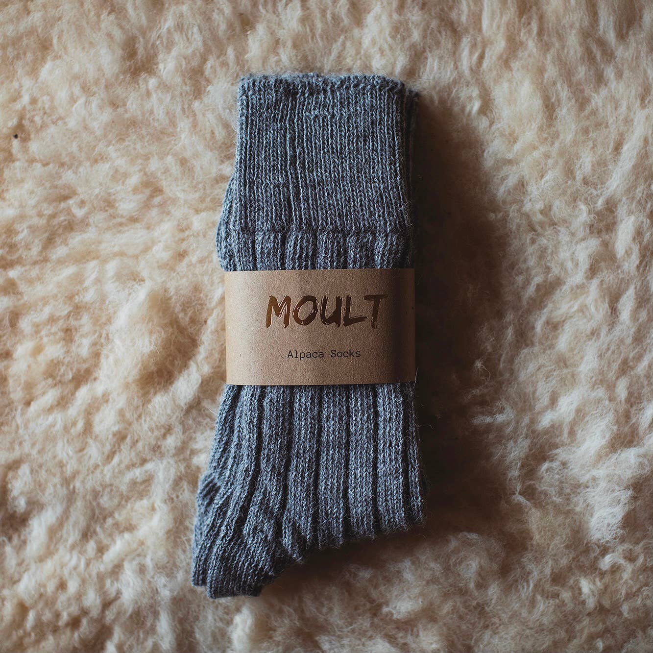 Moult - Alpaca Socks: Ecru, Small (UK4-7)