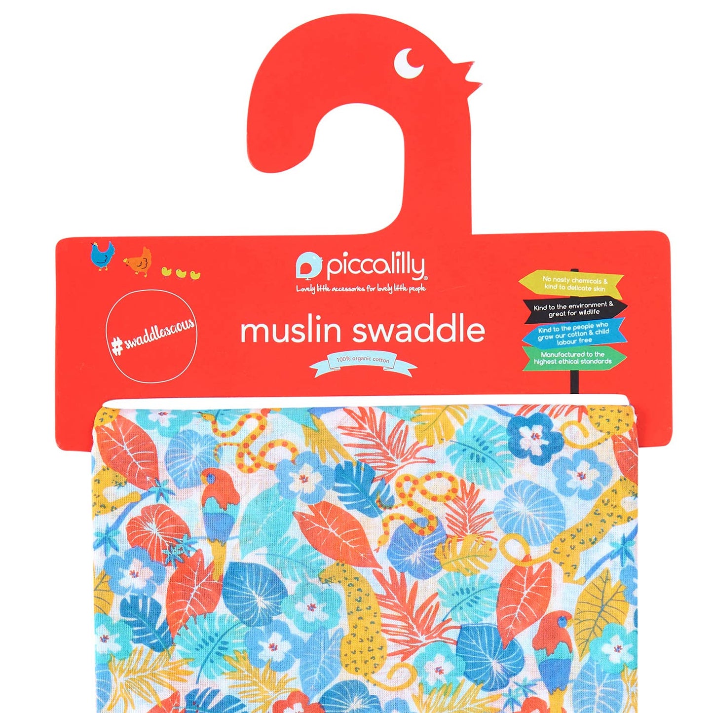 Piccalilly - MUSLIN SWADDLE - JUNGLE