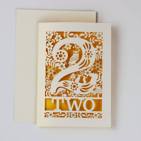 Second Birthday Laser Cut Card