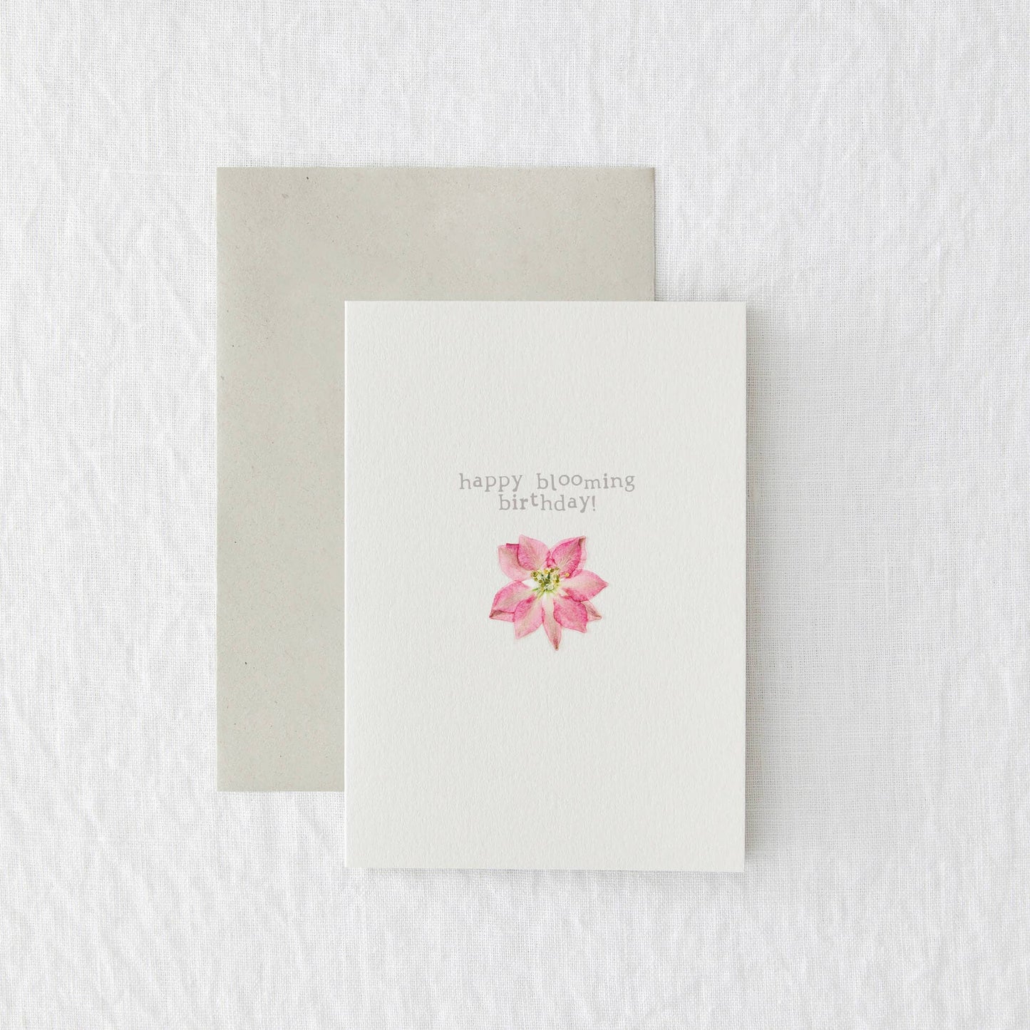 Blooming Birthday - Real pressed flower card