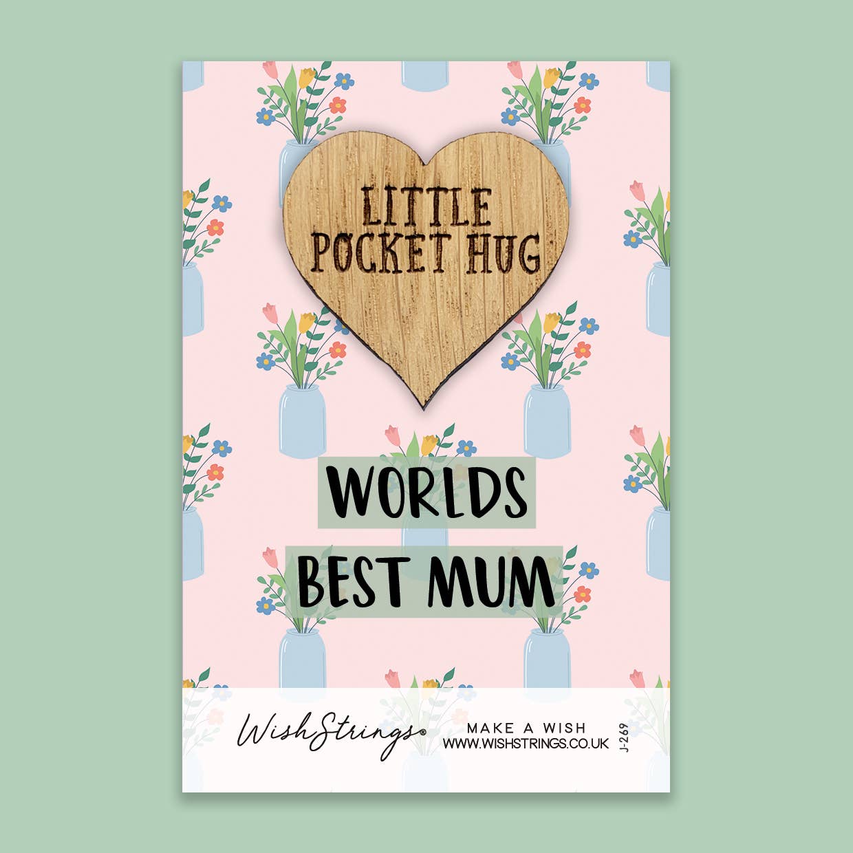 WishStrings - Worlds Best Mum - Pocket Hug - Keepsake Pocket Token