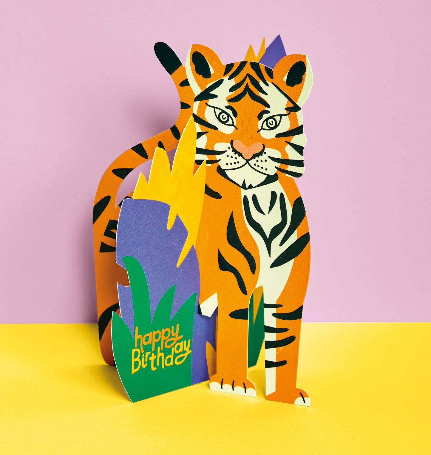 Raspberry Blossom - Happy Birthday' 3D Fold-out Tiger card