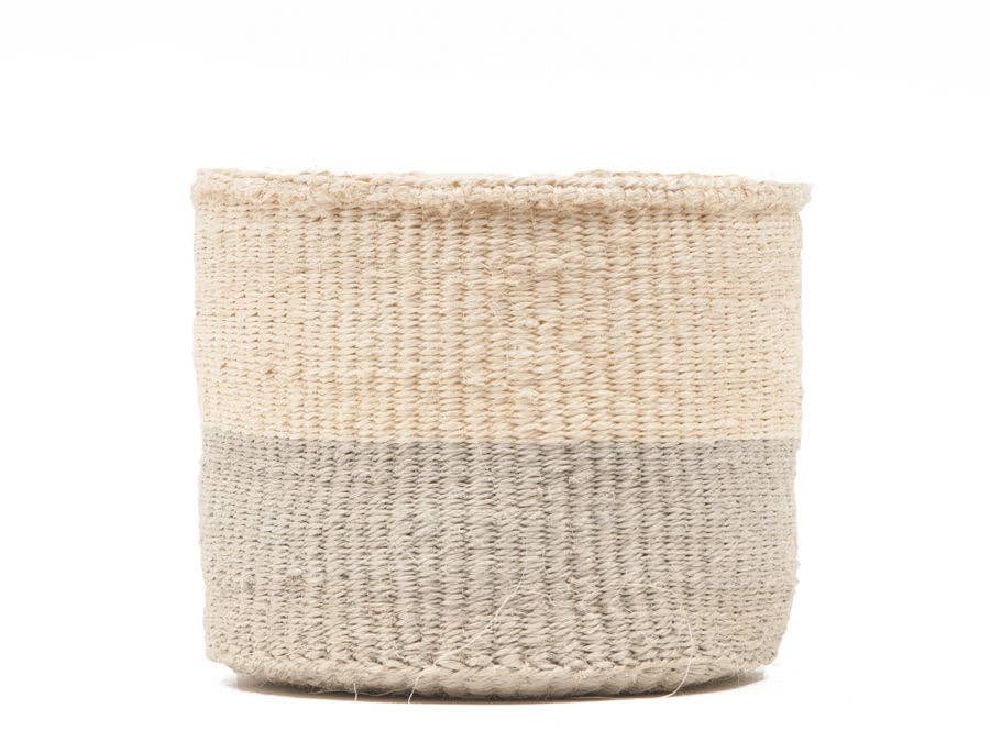 The Basket Room - ITALE: Grey Colour Block Woven Basket