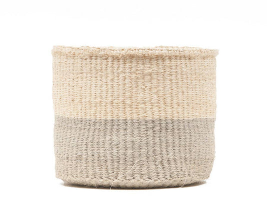 The Basket Room - ITALE: Grey Colour Block Woven Basket