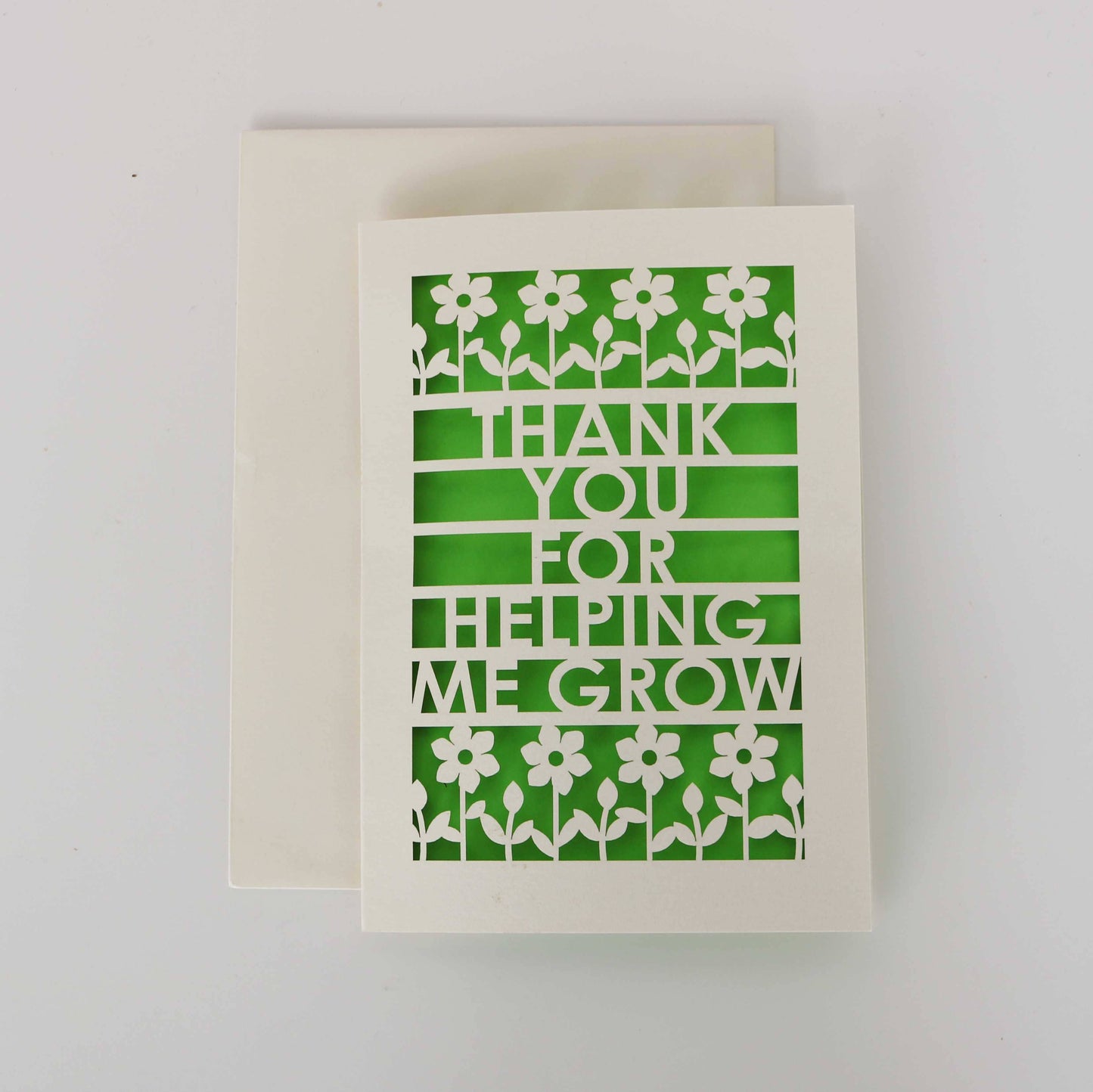 Thank You For Helping Me Grow Laser Cut Card