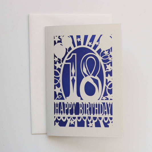 Big Birthday Age 18 Laser Cut Card