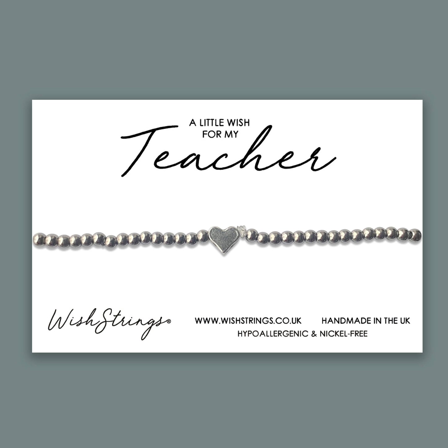 Teacher - Heart Stretch Beaded Bracelet