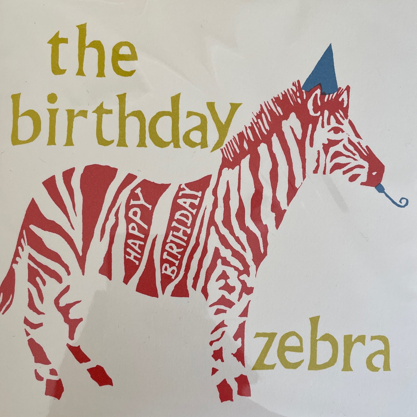 Cambridge Imprint - Large Square Card Birthday Zebra