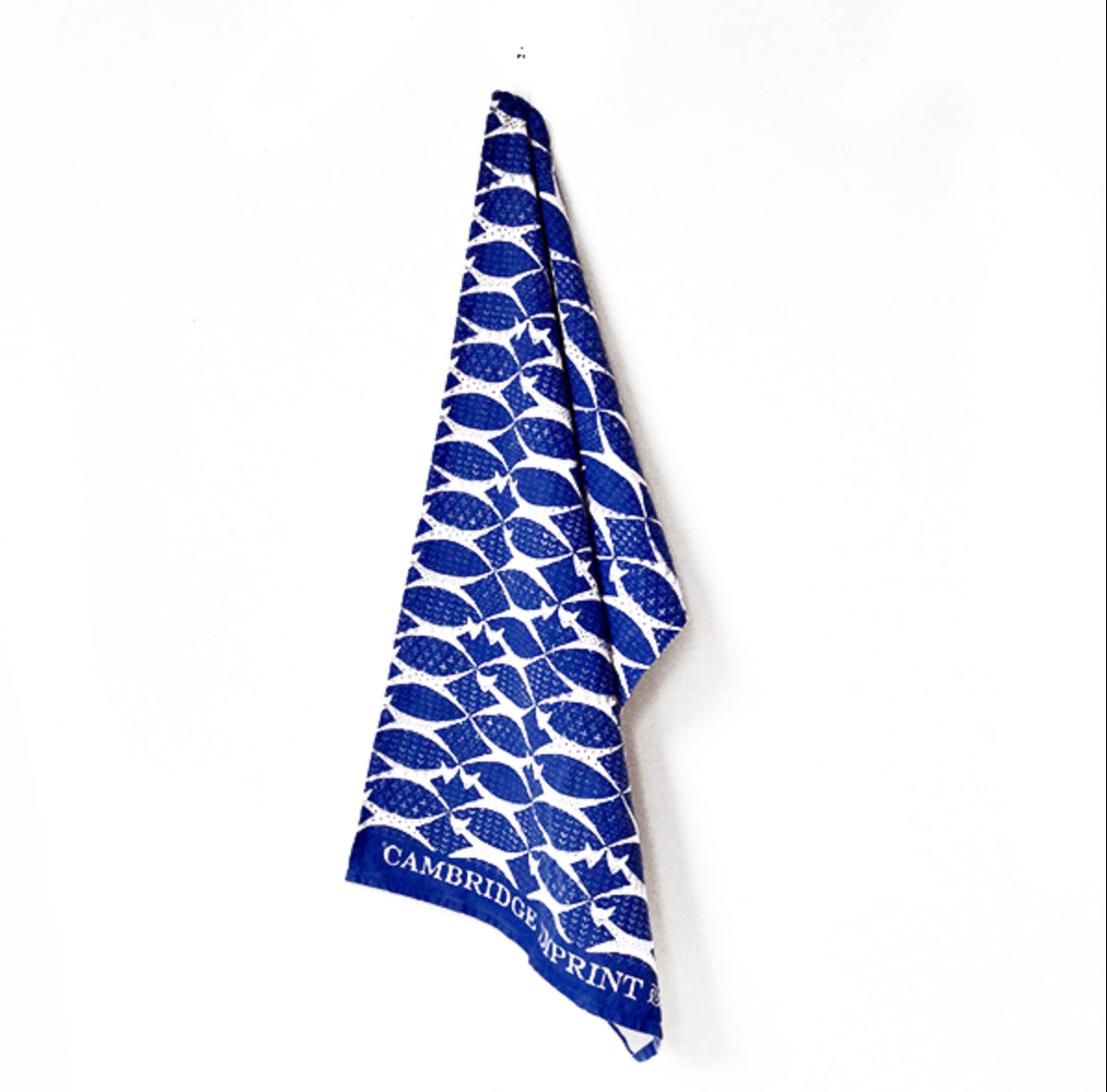 Cat print tea towel - Blue