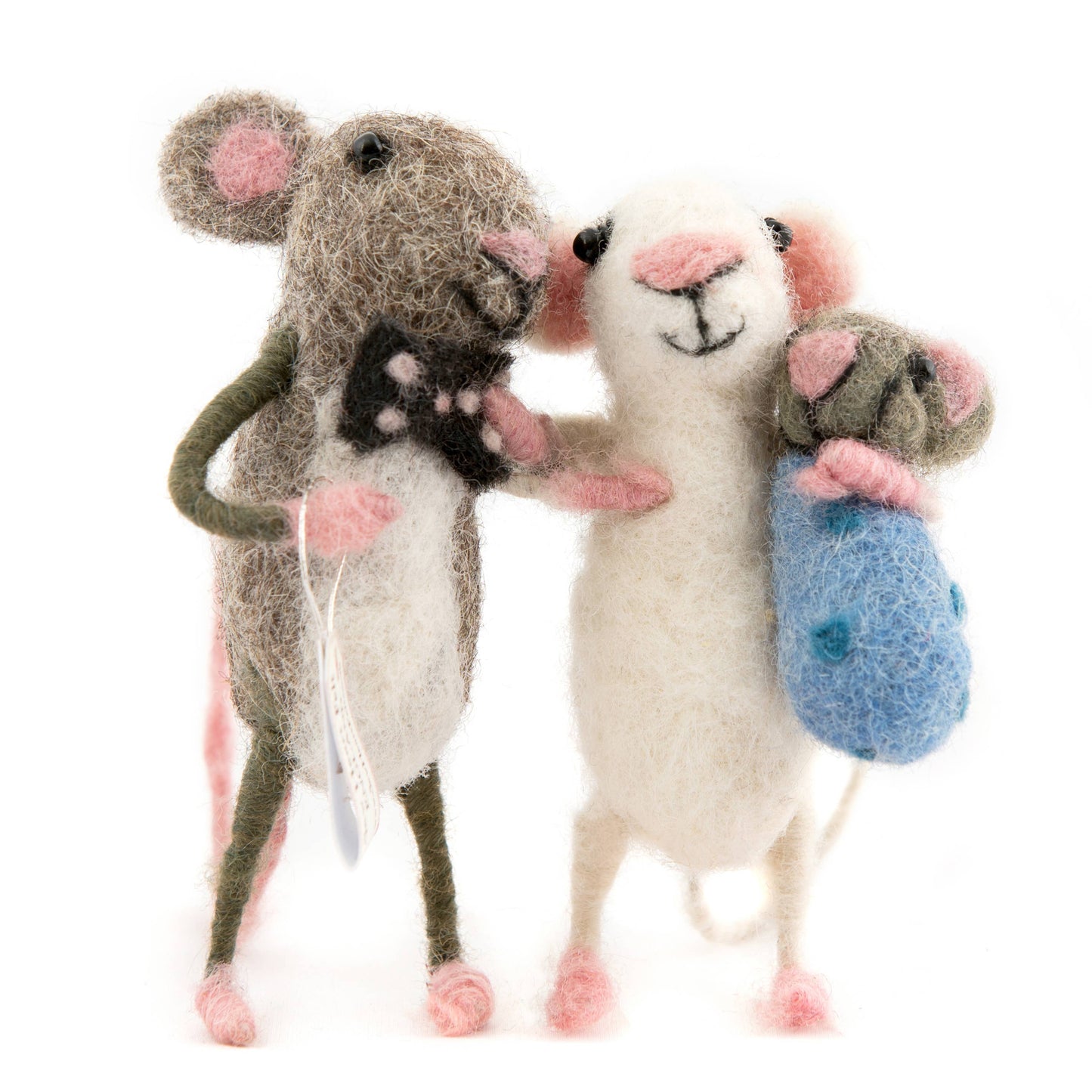 Sew Heart Felt - Mummy and Daddy Felt Mice Carrying Baby Boy