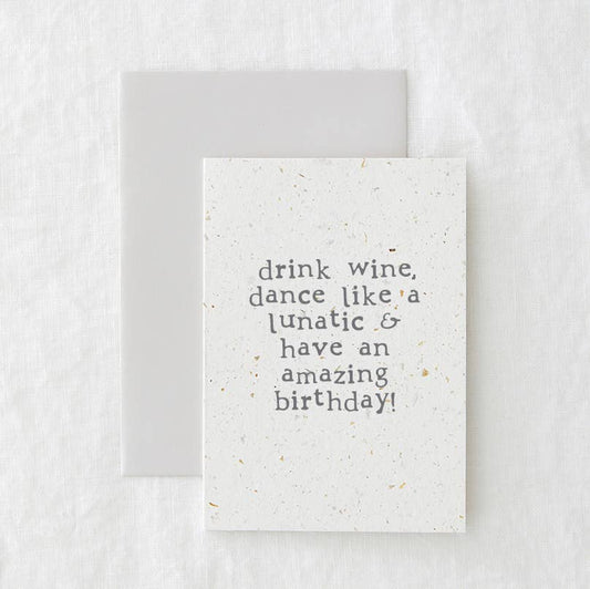 Drink wine - Eco-friendly birthday card