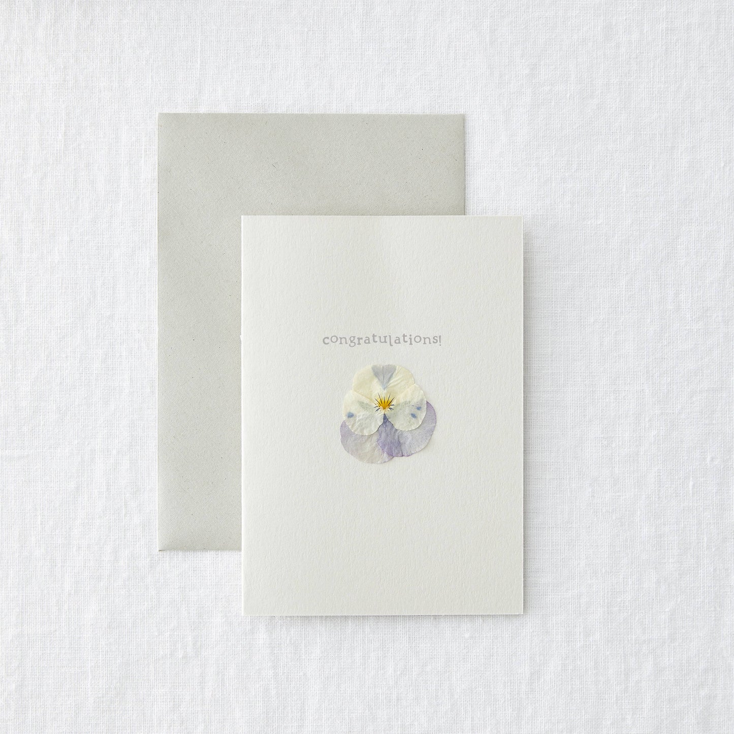 Congratulations - Pressed Pansy Flower Card