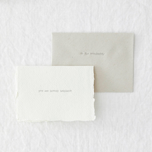 Bloody Brilliant - Mini Hand Letterpress card