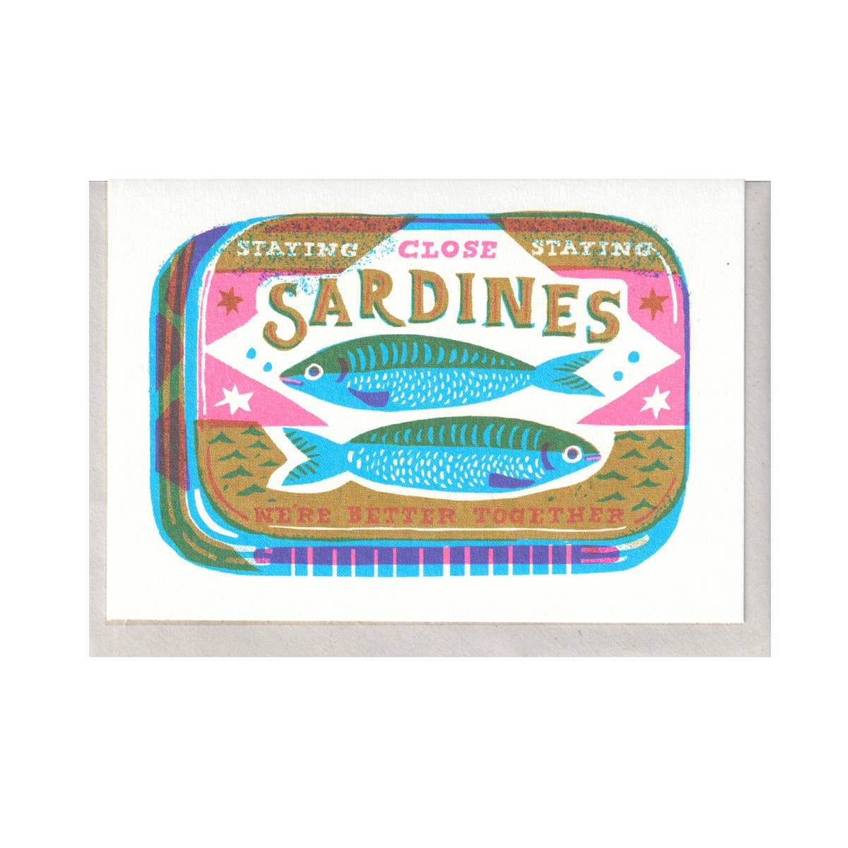 The Printed Peanut - Sardines A6 Card