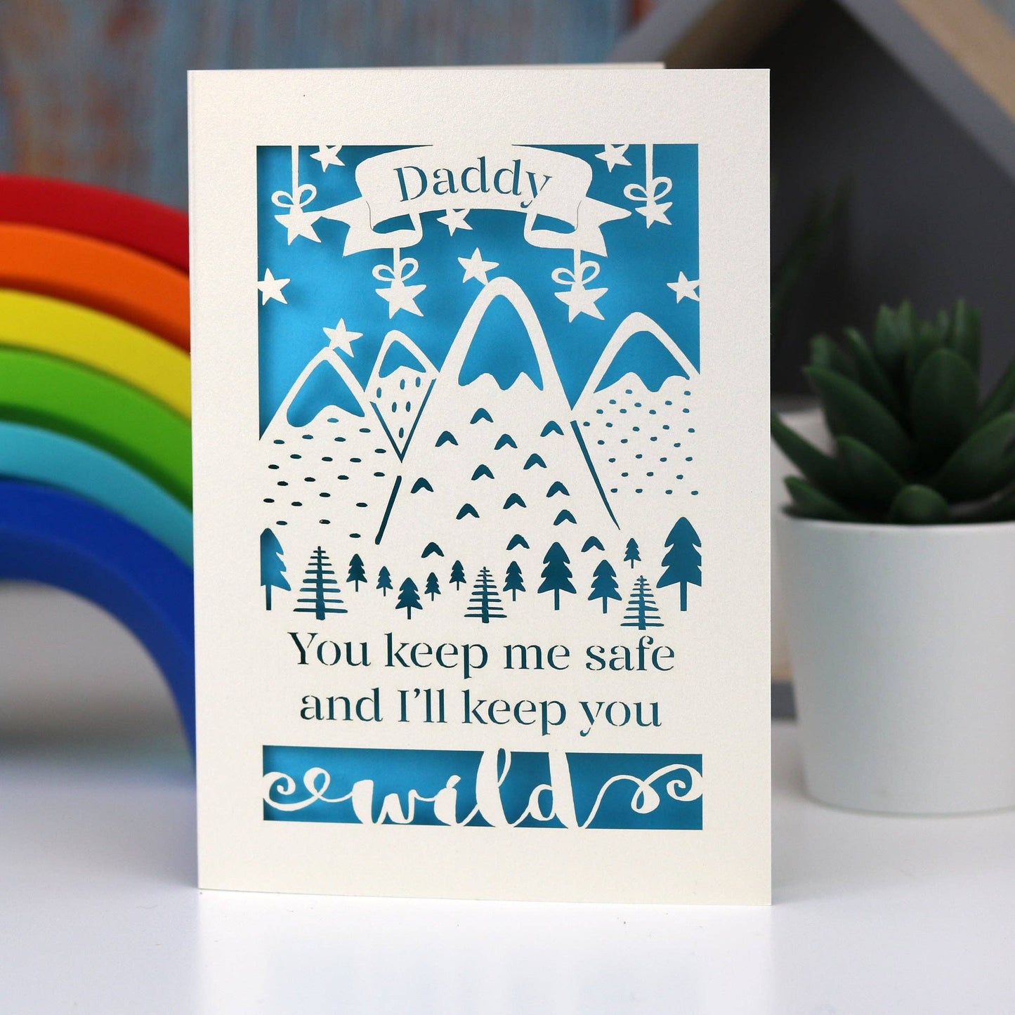Daddy Safe and Wild Laser Cut Card