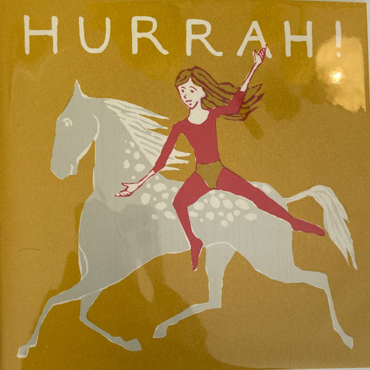 Cambridge Imprint - Large Square Card Bareback Rider Hurrah