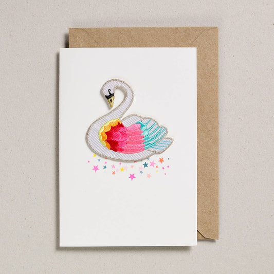 Rainbow Swan Patch Card