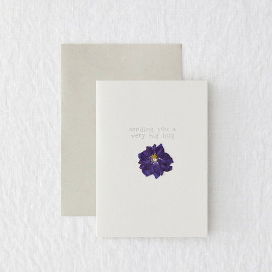 Big Hug - Real pressed flower card