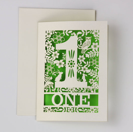 First Birthday Laser Cut Card