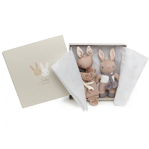 ThreadBear Design Ltd - Baby Threads Bunny Taupe Gift Set