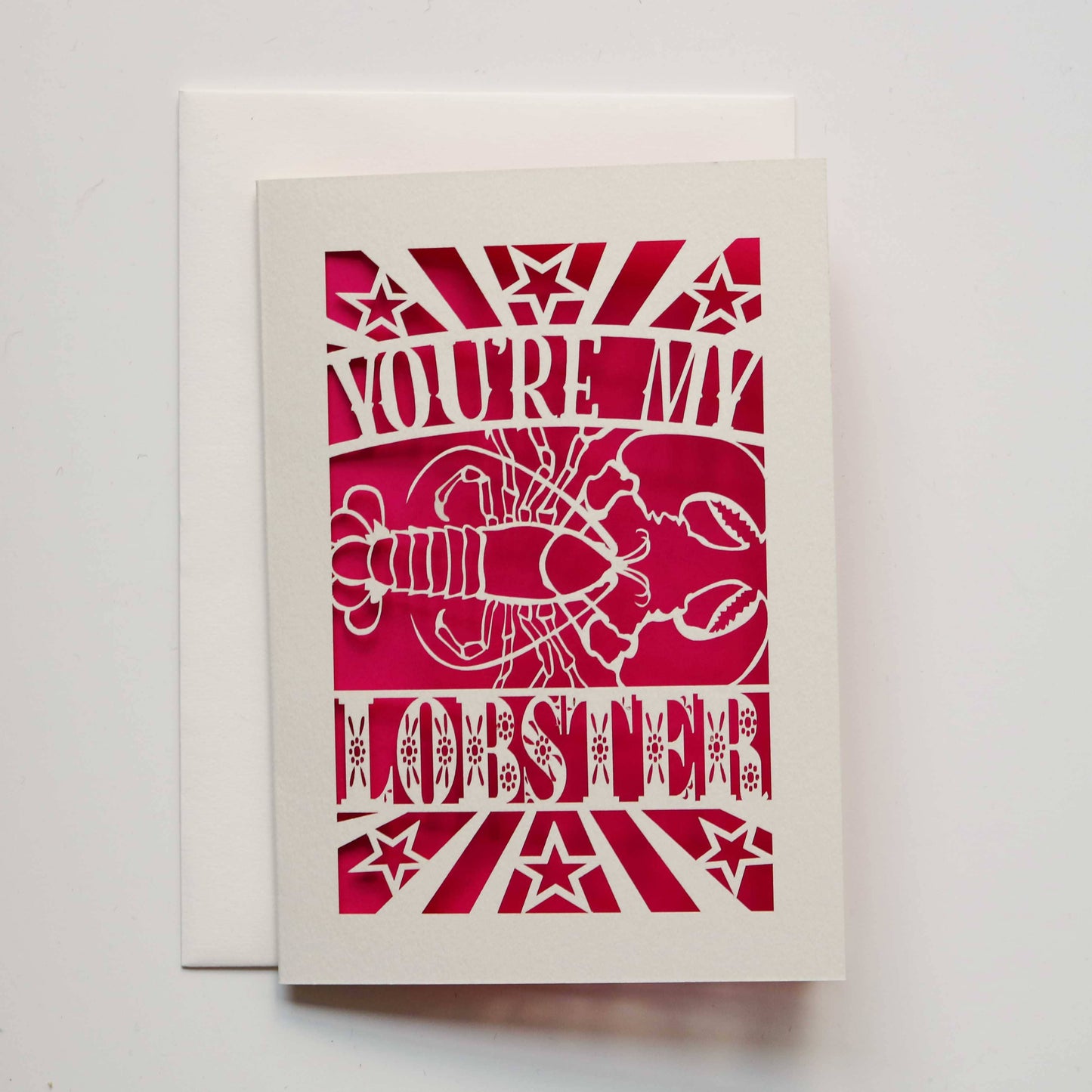 Lobster Valentines Laser Cut Card