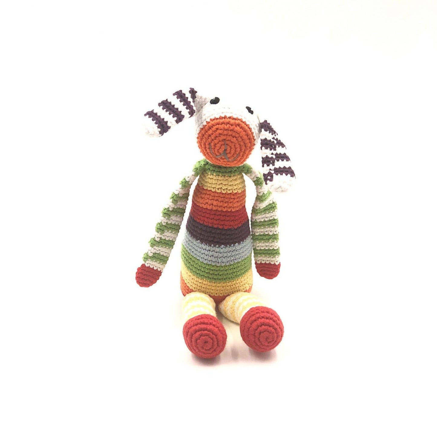 Pebblechild - Handmade Bunny Rainbow Rattle