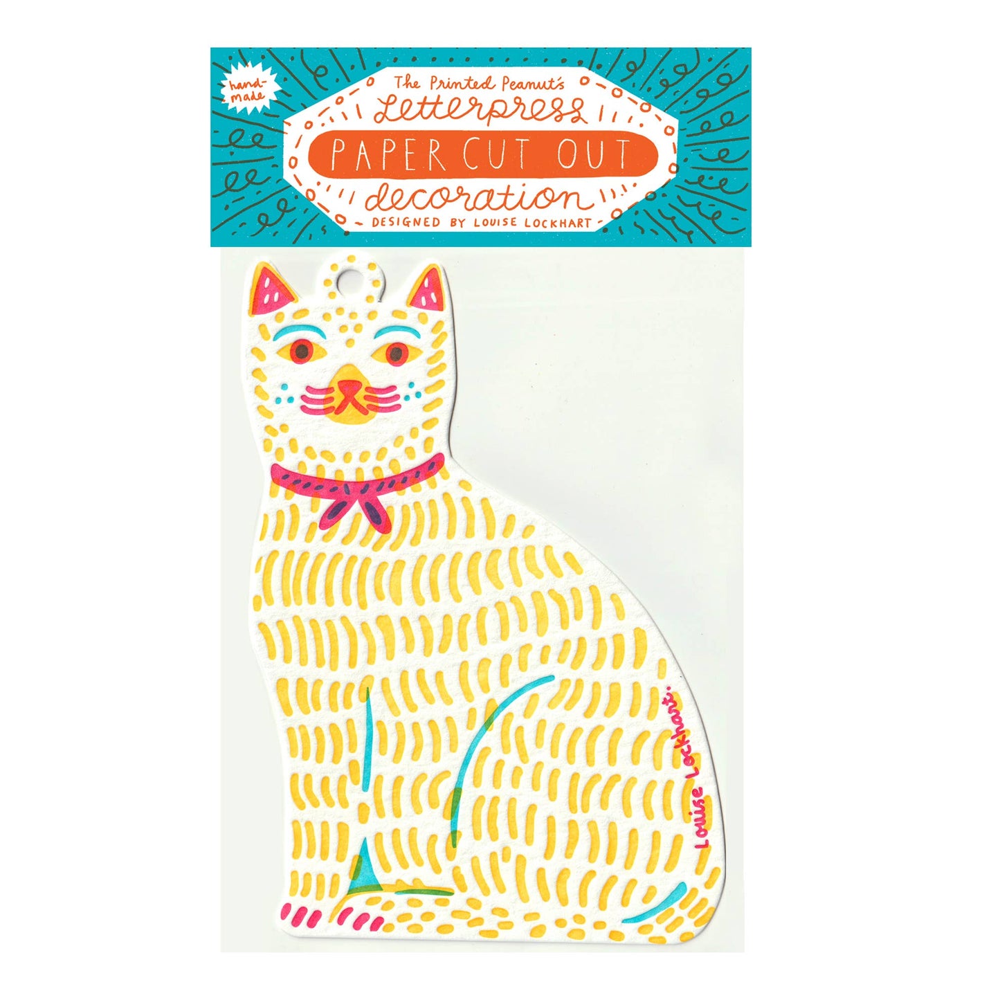 The Printed Peanut - Cat Letterpress Die Cut Decoration