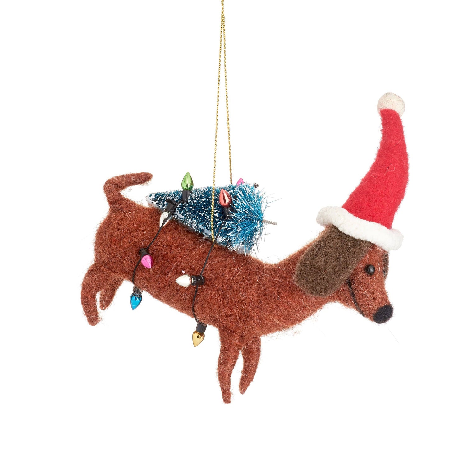 Sass and Belle - Sausage Dog with Tree Felt Hanging Decoration
