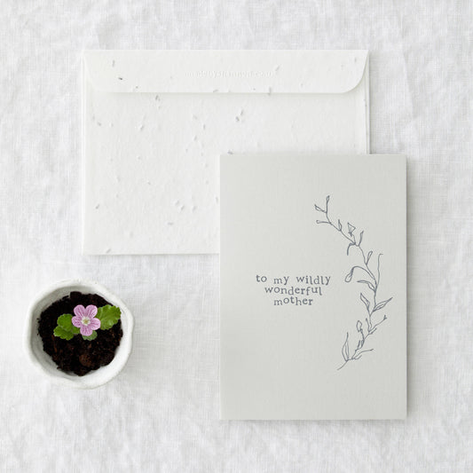 Wildly Wonderful Mother Greeting Card with Seeded Envelope