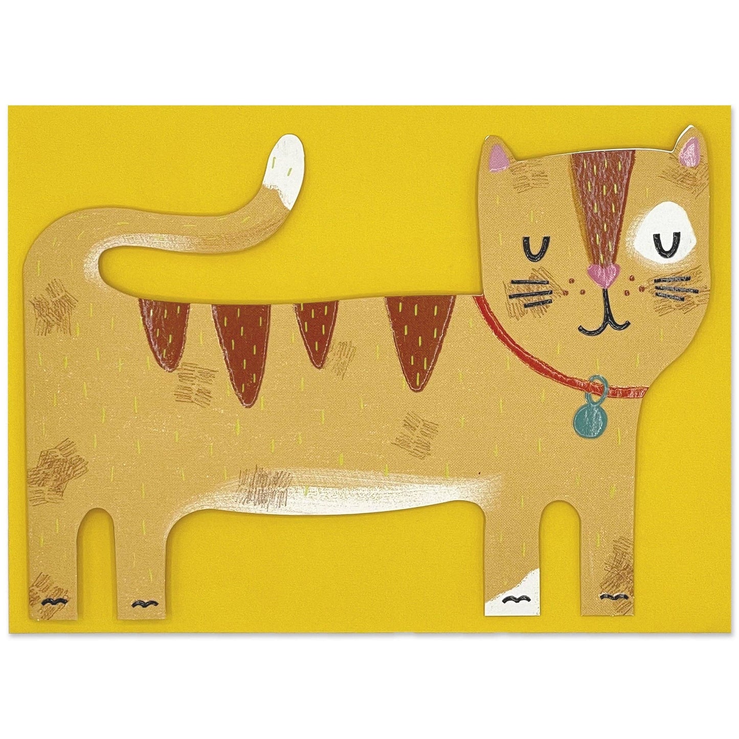 Raspberry Blossom - Ginger Cat card