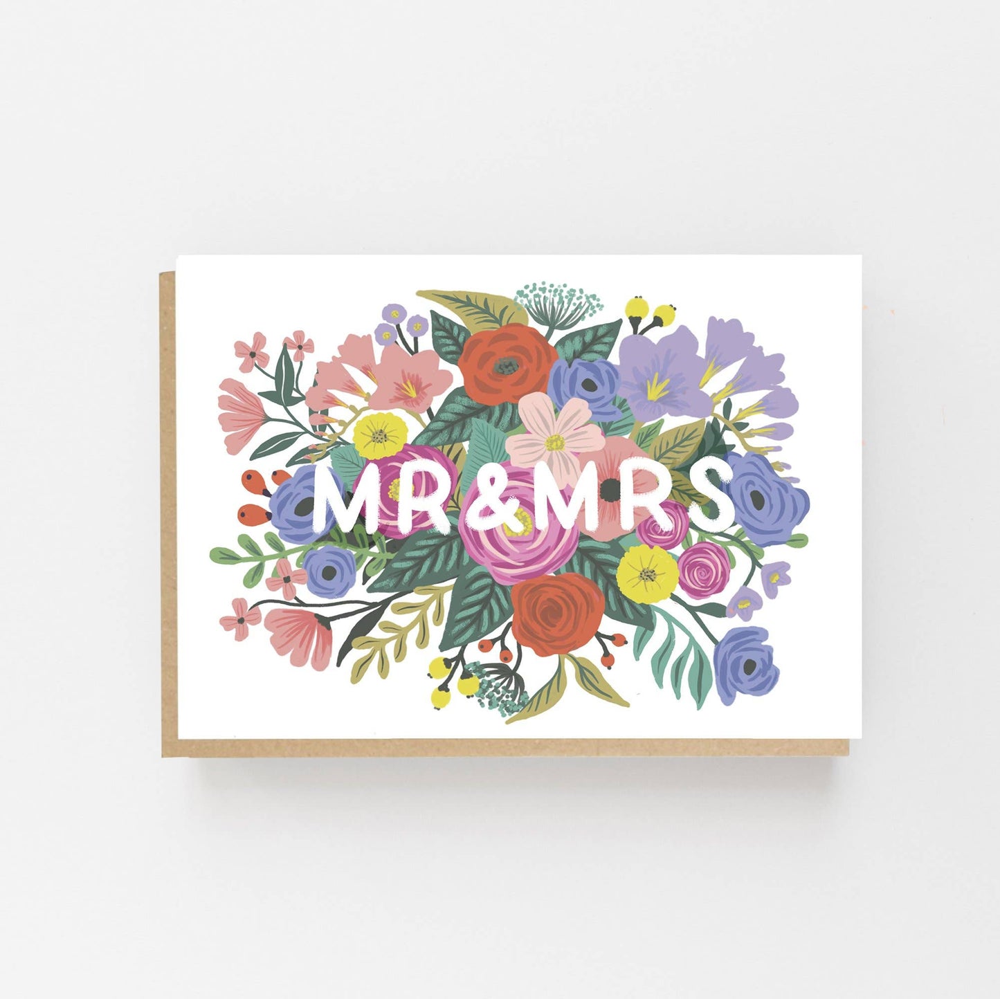 Lomond Paper Co - Mr & Mrs Floral Wedding Card
