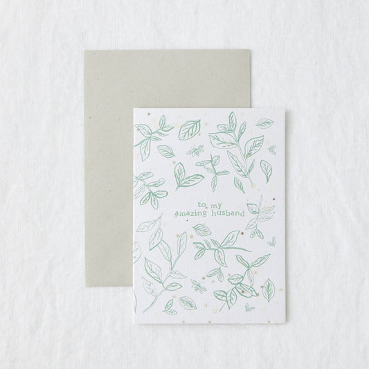 Amazing Husband - Basil Plantable Greeting Card