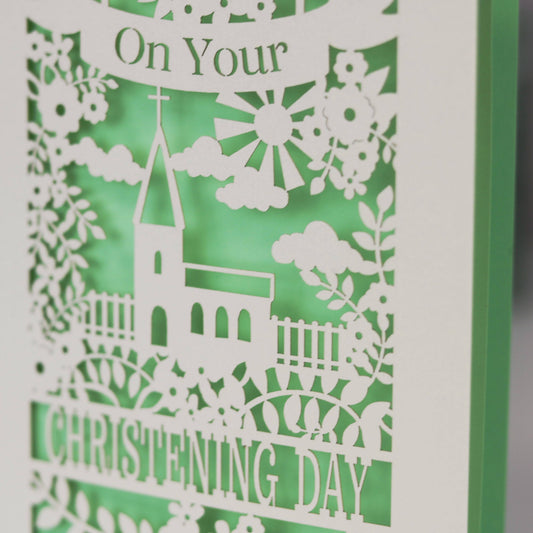 On Your Christening Day Laser Cut Card