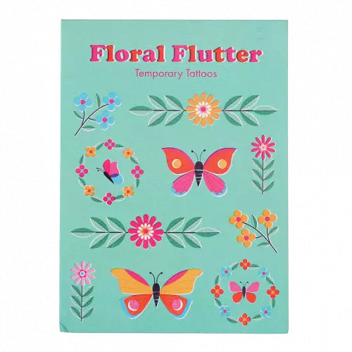 Floral flutter temporary tattoos