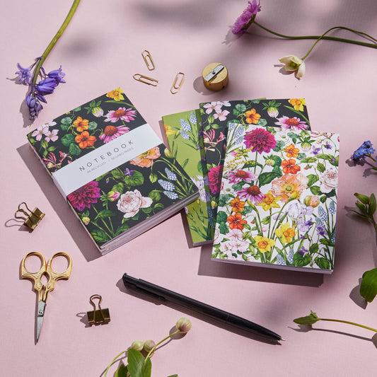 Catherine Lewis Design - Bountiful Blooms - Pack of 3 A6 Notebooks