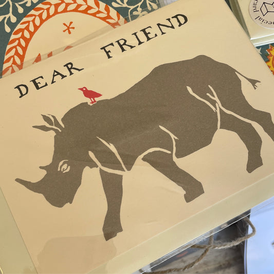 Cambridge Imprint - Card Dear Friend Rhinoceros