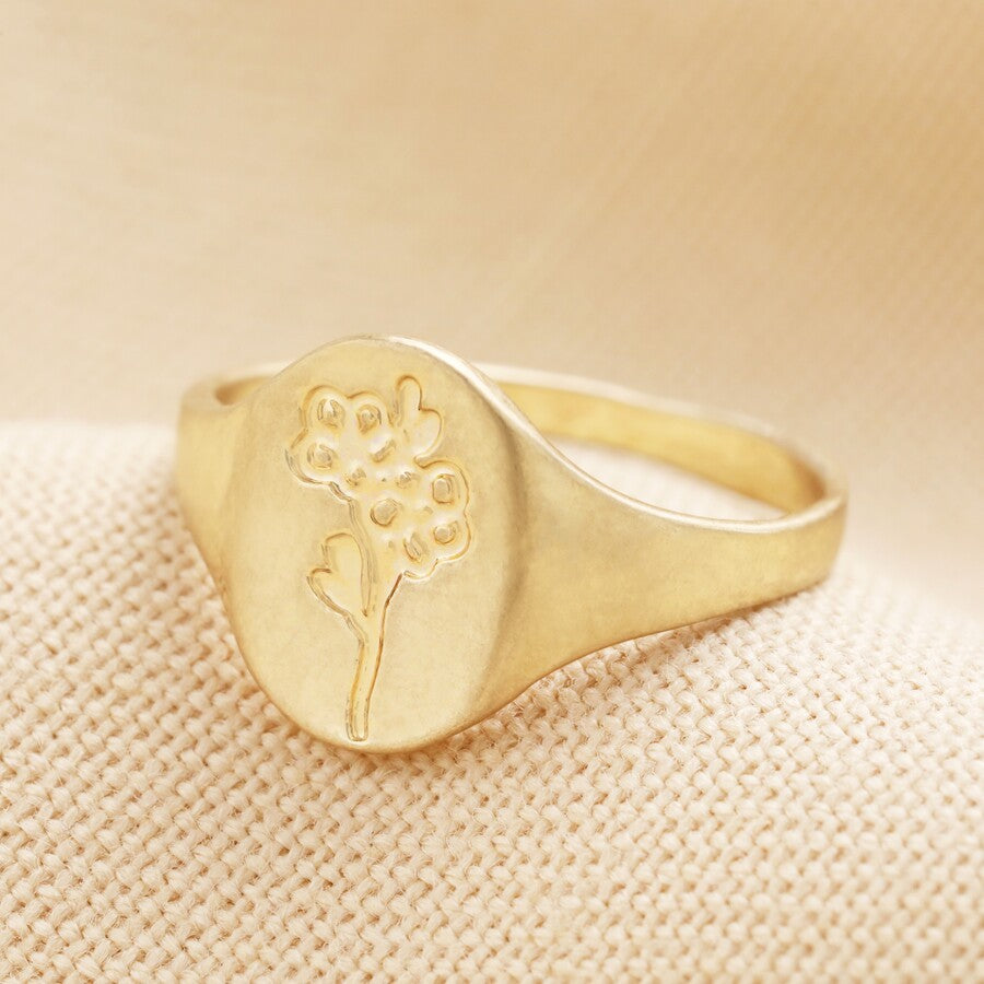 Forget me not gold ring