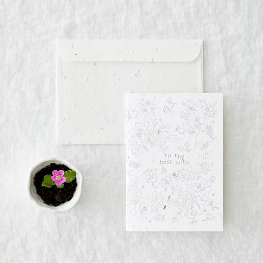 The Best Mum Seeded Greeting Card and Envelope